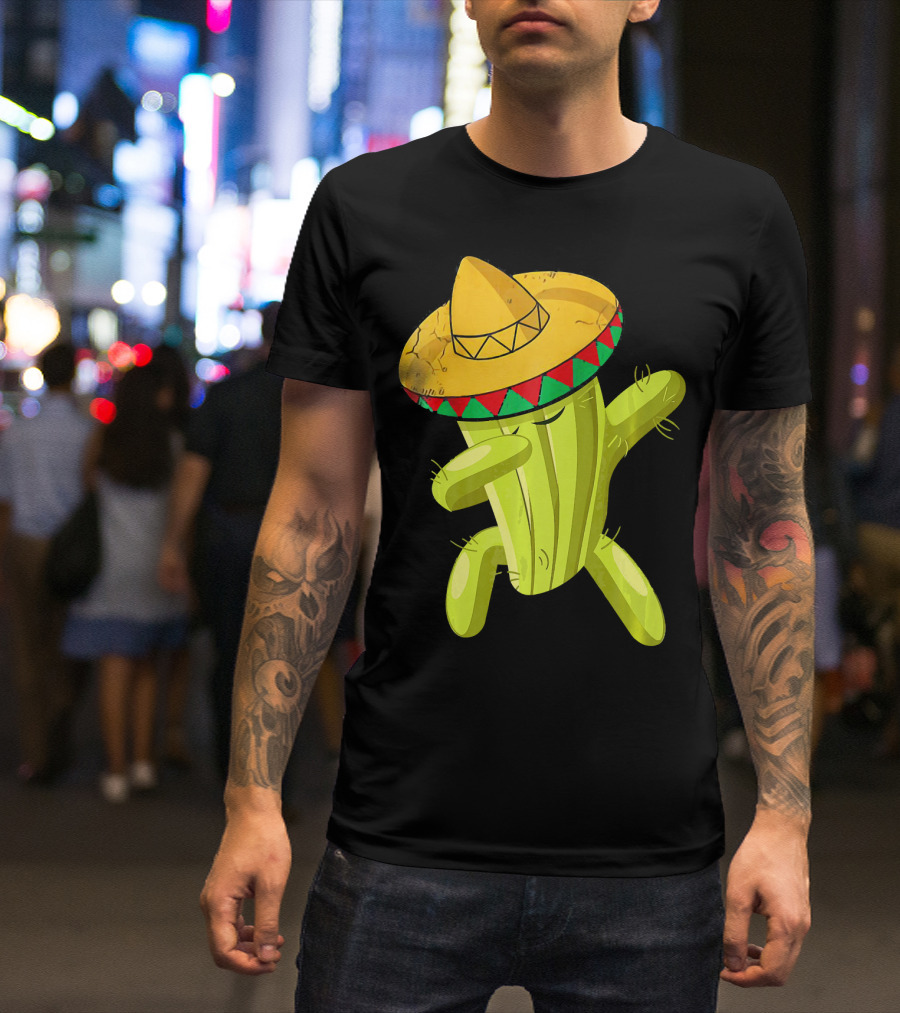 Dancing Cactus With Sombrero Funny Cinco De Mayo For Son T-Shirt