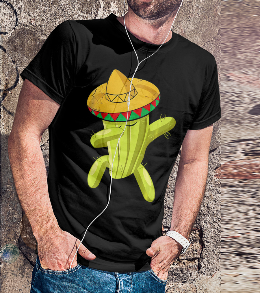 Dancing Cactus With Sombrero Funny Cinco De Mayo For Son T-Shirt