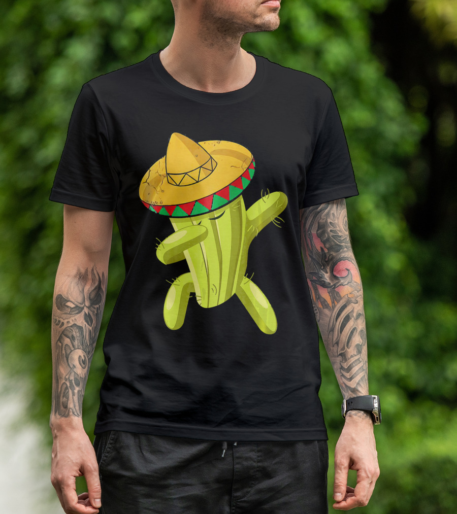 Dancing Cactus With Sombrero Funny Cinco De Mayo For Son T-Shirt