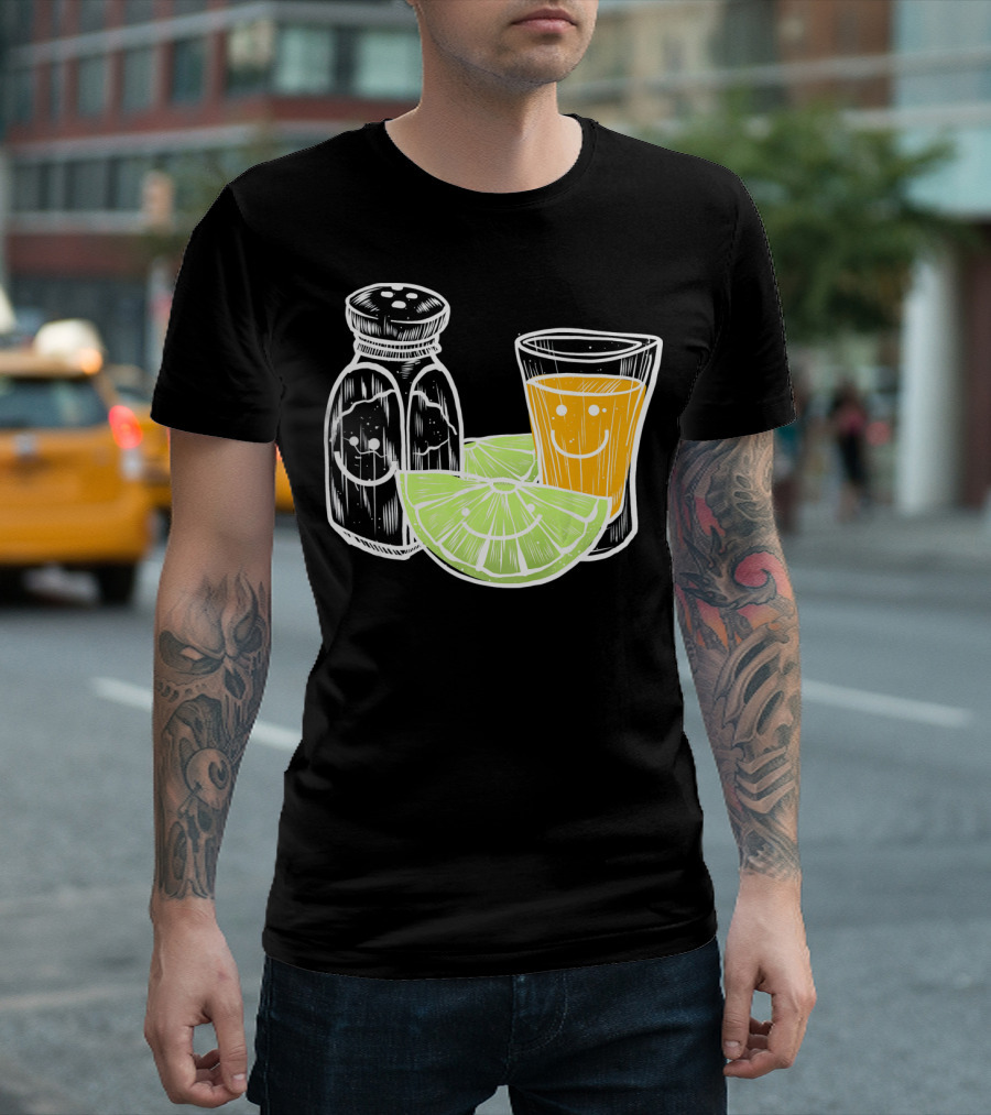 Cinco De Mayo Tequila Lime Salt Smiley Faces T-Shirt