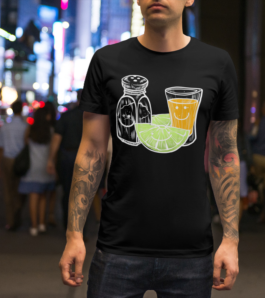 Cinco De Mayo Tequila Lime Salt Smiley Faces T-Shirt