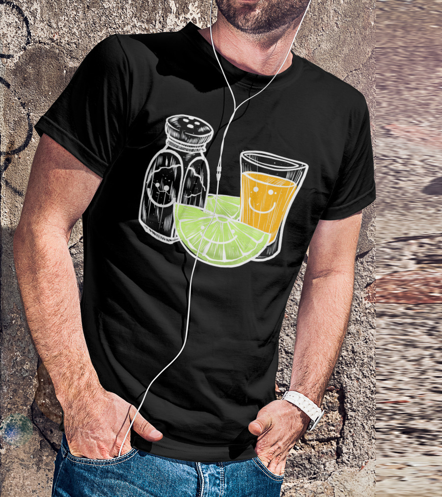Cinco De Mayo Tequila Lime Salt Smiley Faces T-Shirt