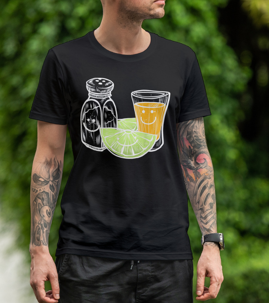 Cinco De Mayo Tequila Lime Salt Smiley Faces T-Shirt