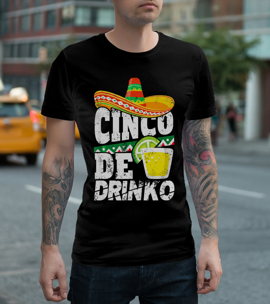 Cinco De Mayo Drinko Sombrero Lime Margarita T-Shirt