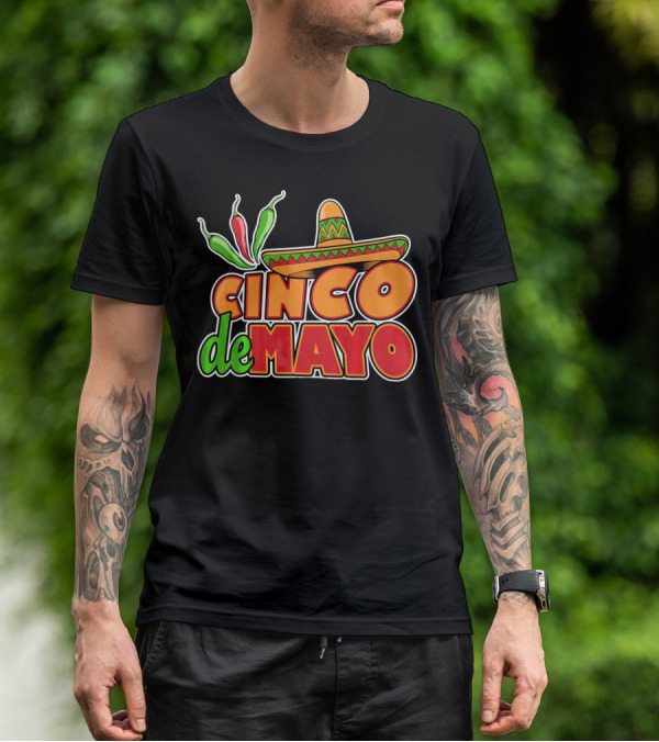 Cinco De Mayo Sombrero And Chilis T-Shirt