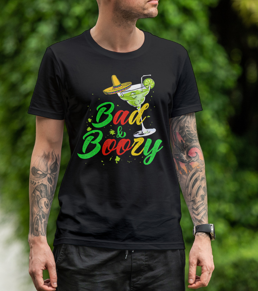 Cinco De Mayo Bad And Boozy Sombrero Margarita Lime Drink T-Shirt