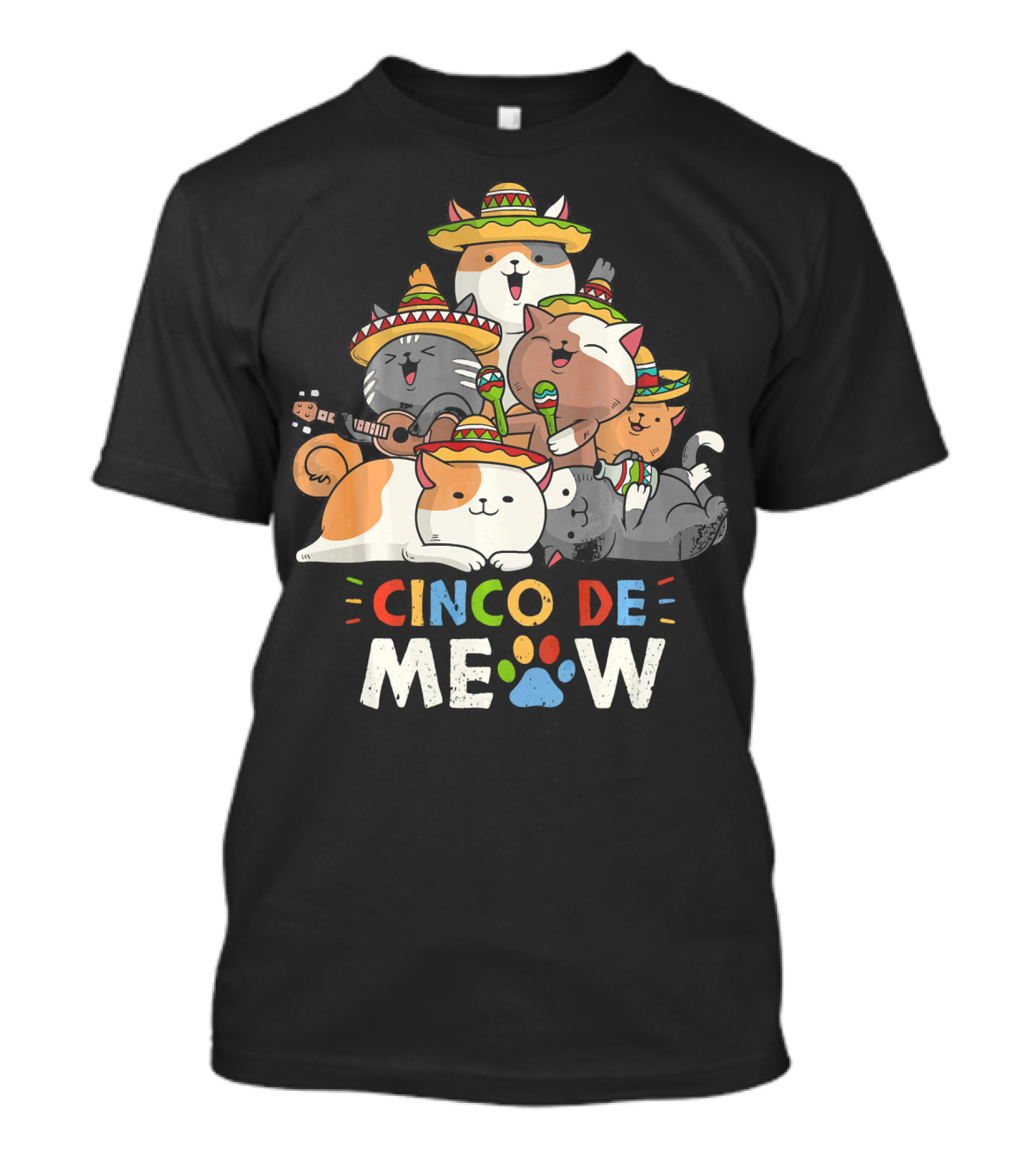 Cinco De Meow Cat Mariachi Lovers Fiesta T-Shirt