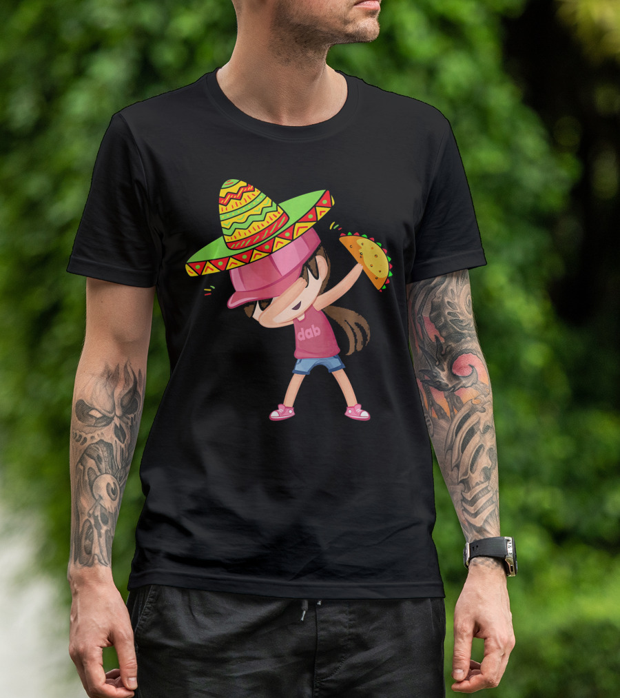 Funny Girl Dab Taco Sombrero Cinco De Mayo T-Shirt