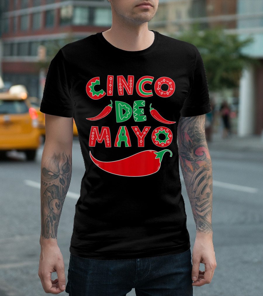 Cinco De Mayo Red And Green Peppers T-Shirt