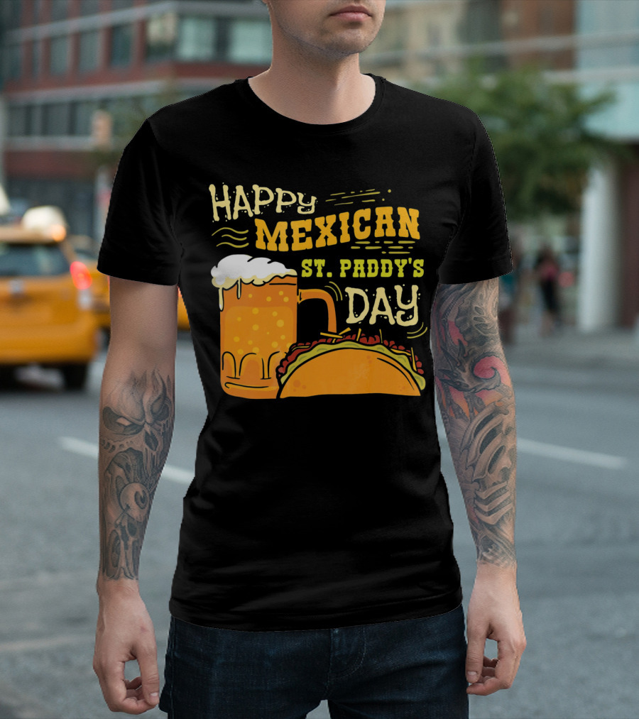 Happy Mexican St. Paddy's Day Beer Mug With Taco T-Shirt