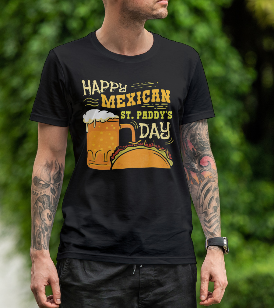 Happy Mexican St. Paddy's Day Beer Mug With Taco T-Shirt