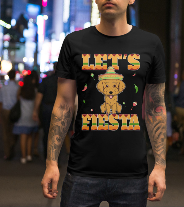 Let's Fiesta Goldendoodle Dog Cinco De Mayo Sombrero Maracas Peppers T-Shirt