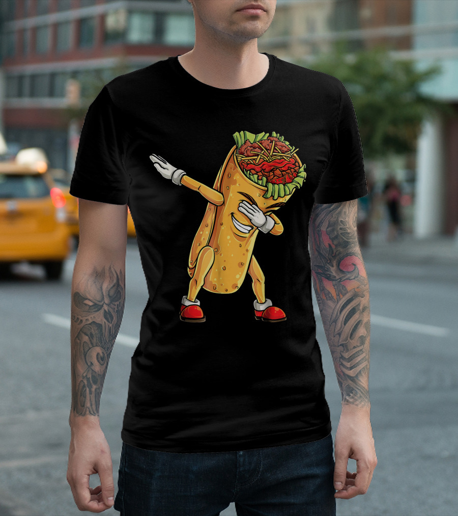 Cinco de Mayo Dabbing Burrito Character Fun T-Shirt