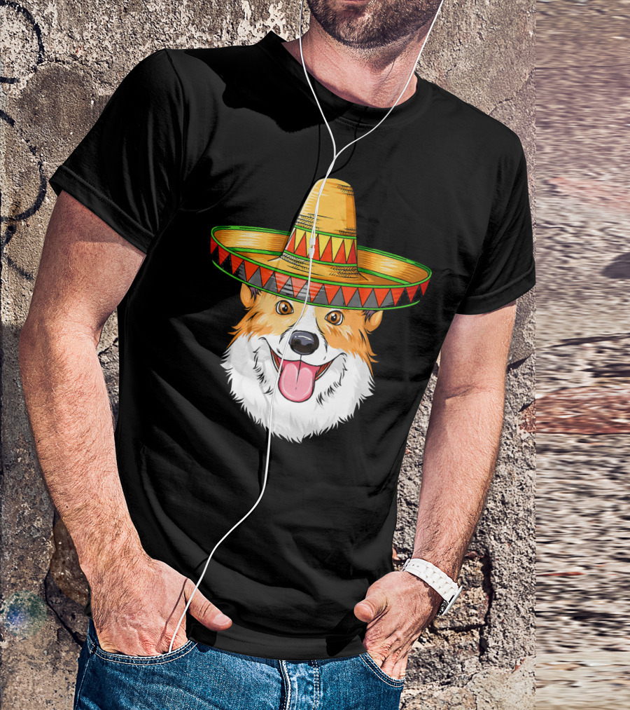 Corgi Cinco De Mayo Mexican Sombrero T-Shirt