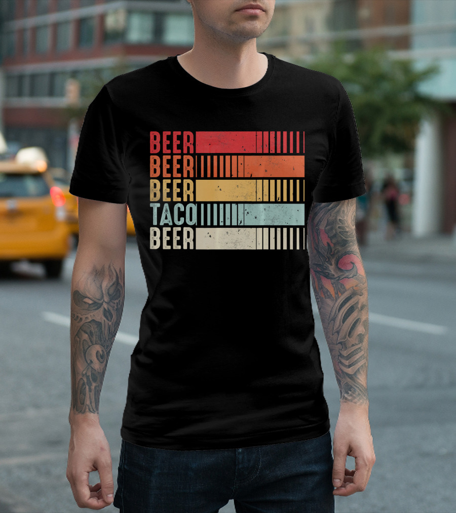 Beer Beer Beer Taco Beer Funny Mexican Cinco T-Shirt
