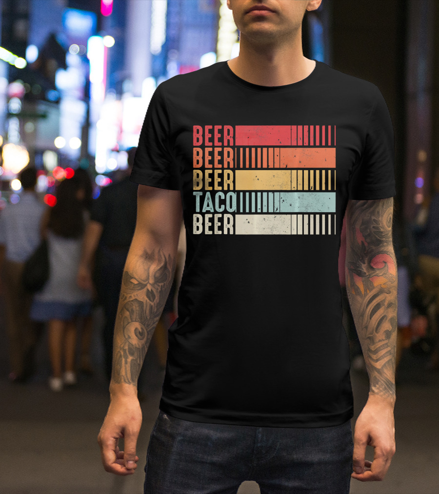 Beer Beer Beer Taco Beer Funny Mexican Cinco T-Shirt