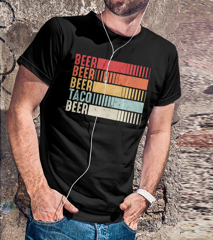 Beer Beer Beer Taco Beer Funny Mexican Cinco T-Shirt