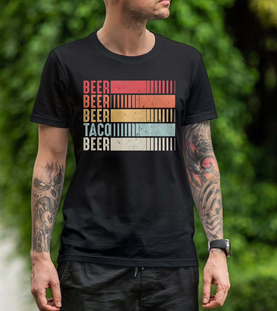 Beer Beer Beer Taco Beer Funny Mexican Cinco T-Shirt