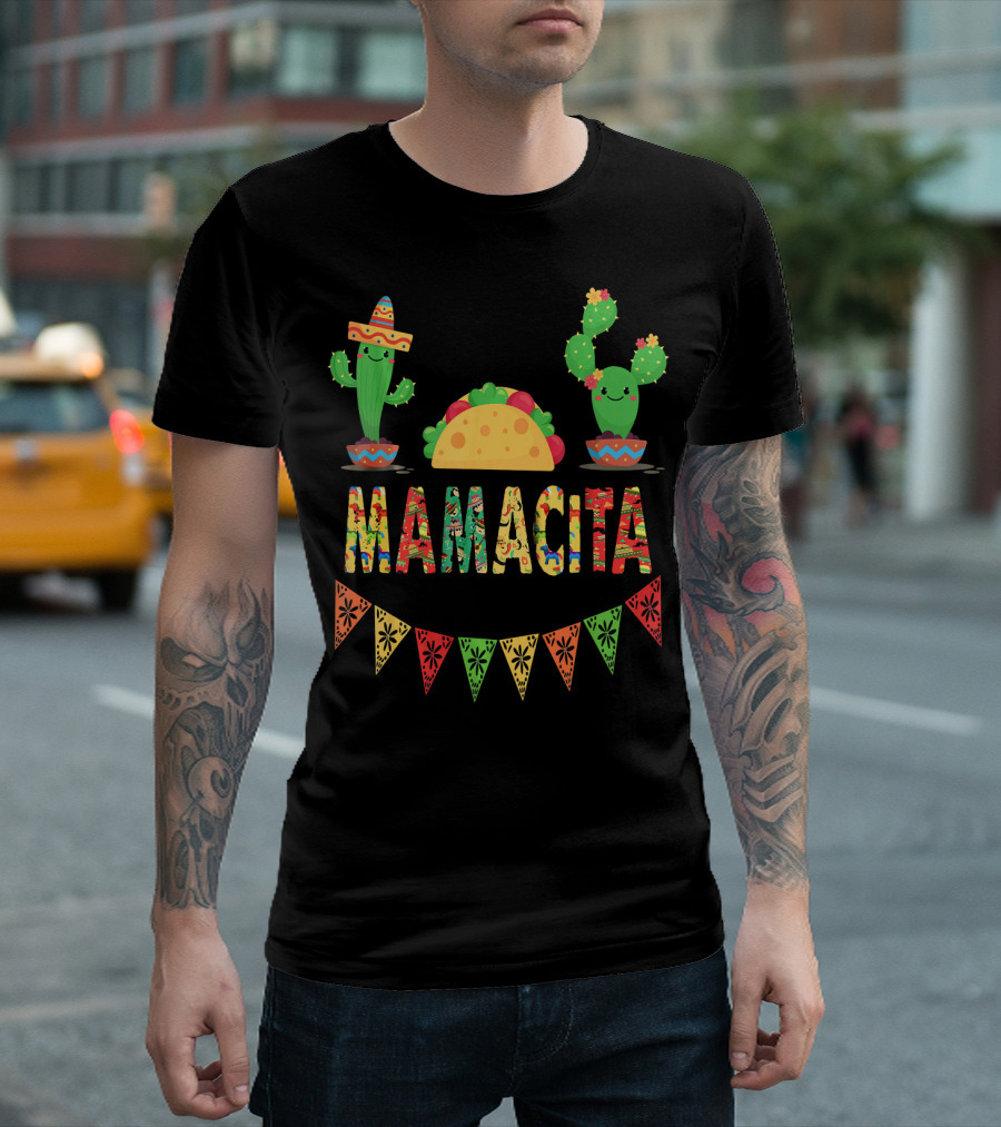 Mamacita Mexican Fiesta Cactus Taco T-Shirt