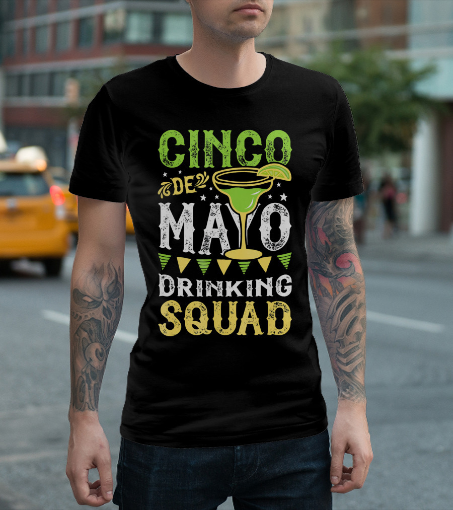 Cinco de Mayo Drinking Squad Margarita Festive T-Shirt