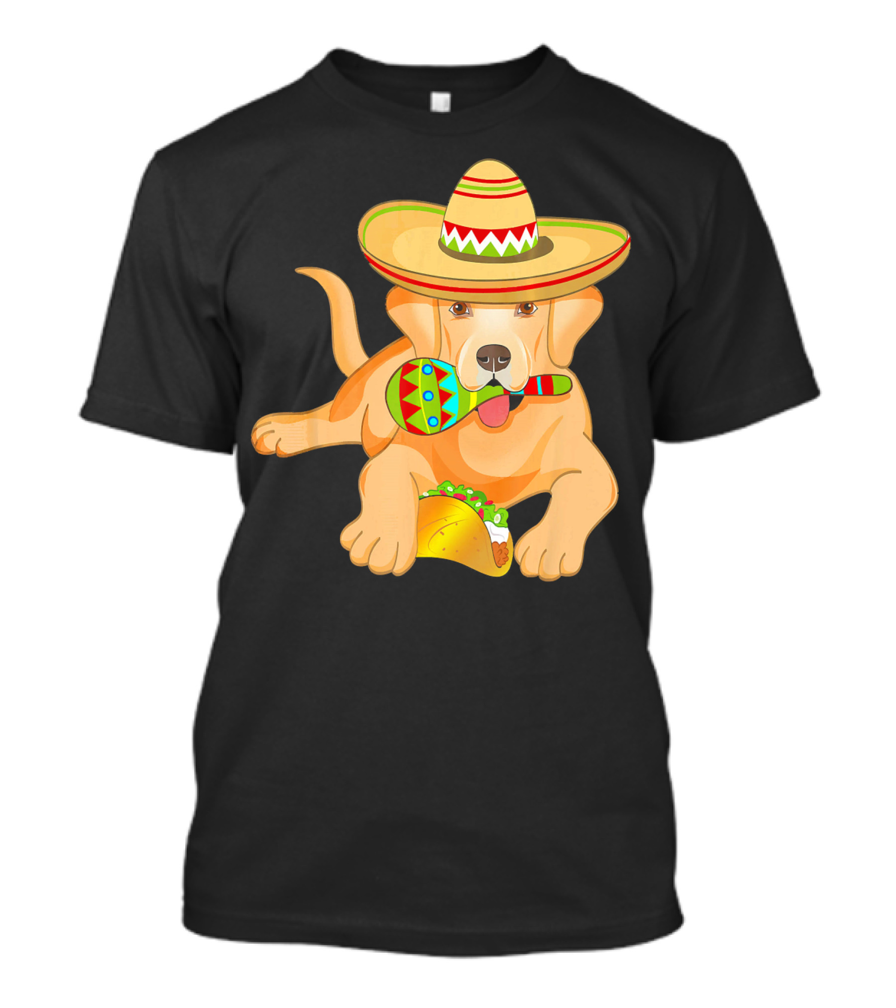 Cinco De Mayo Labrador Dog With Sombrero Taco And Maraca T-Shirt