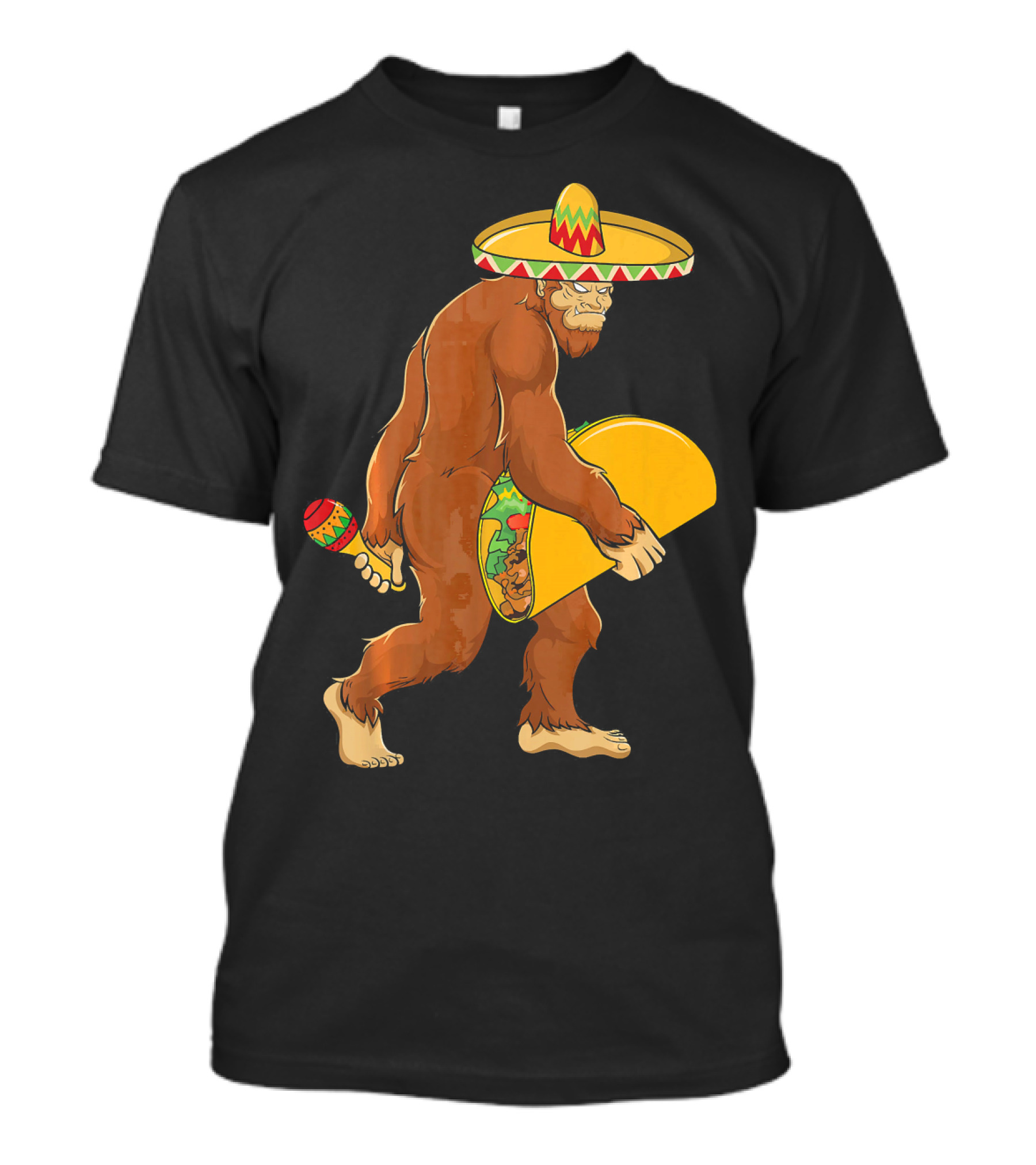 Bigfoot Taco Boys Cinco De Mayo Sombrero Maracas Fiesta T-Shirt