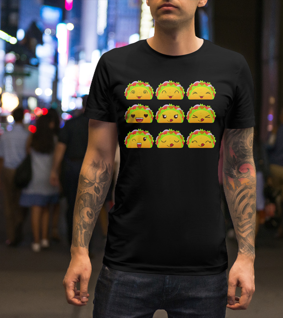 Taco Emoji Faces Taco Lover Collection T-Shirt