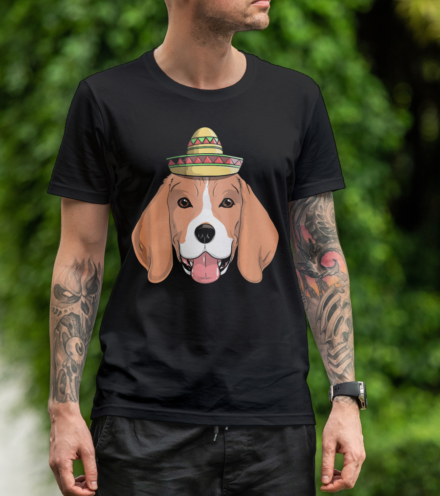 Beagle Dog Sombrero Fiesta Cinco De Mayo T-Shirt