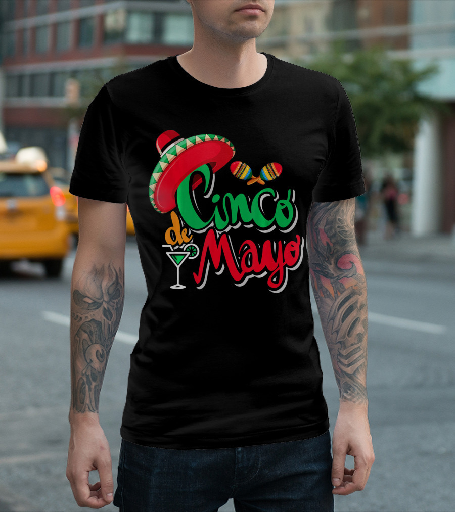 Cinco de Mayo Mexican Sombrero Maracas Drink May 5th Dr T-Shirt
