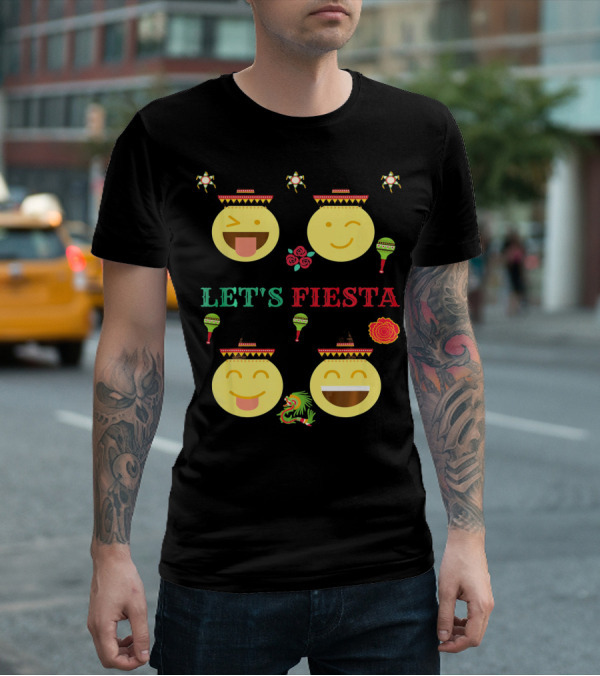 Let's Fiesta Funny Emoji Cinco De Mayo Mexica T-Shirt
