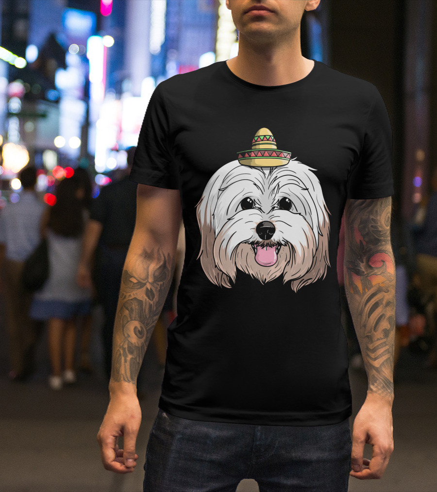 Havanese Dog Sombrero Fiesta Cinco De Mayo T-Shirt