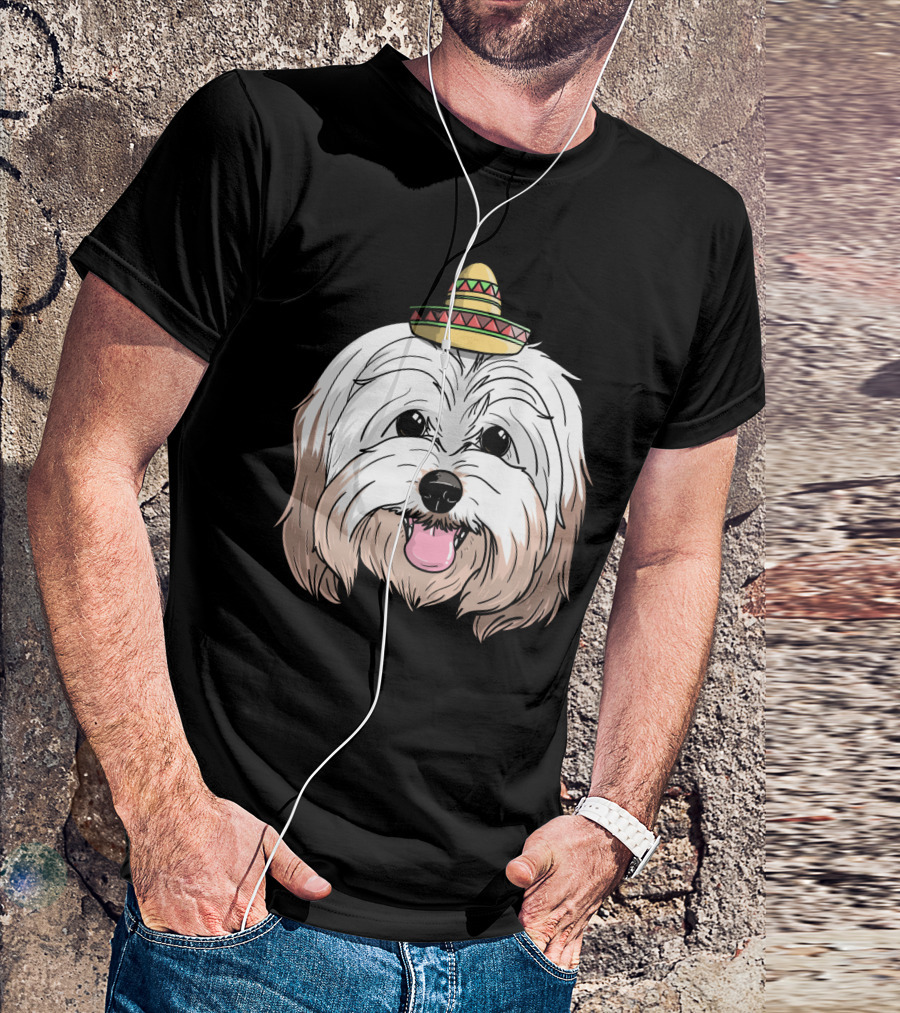 Havanese Dog Sombrero Fiesta Cinco De Mayo T-Shirt