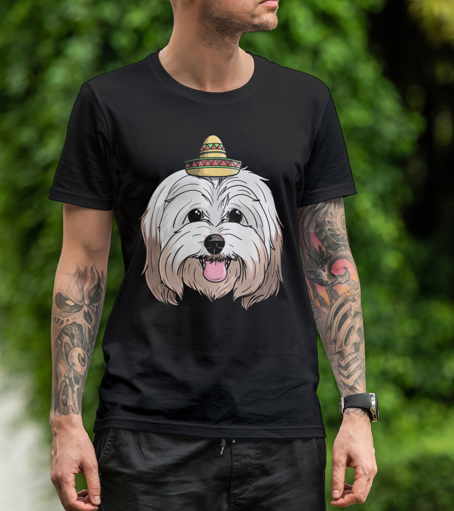 Havanese Dog Sombrero Fiesta Cinco De Mayo T-Shirt