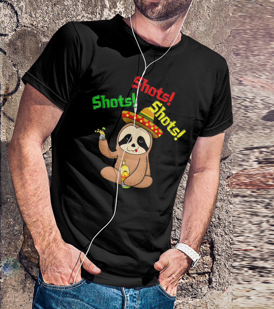 Cinco De Mayo Sloth Shots Tequila Sombrero T-Shirt