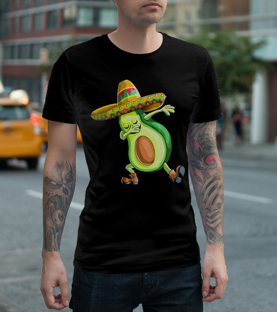 Cinco de Mayo Dancing Avocado with Sombrero T-Shirt