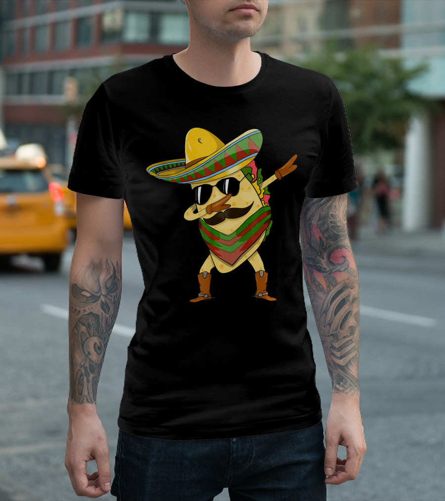 Dabbing Taco Sombrero Cinco de Mayo T-Shirt