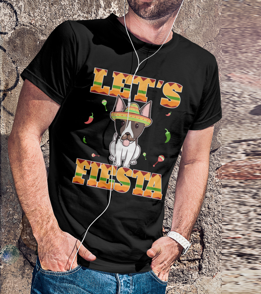 LET'S FIESTA RAT TERRIER DOG CINCO DE MAYO WITH SOMBRERO AND MARACAS T-Shirt