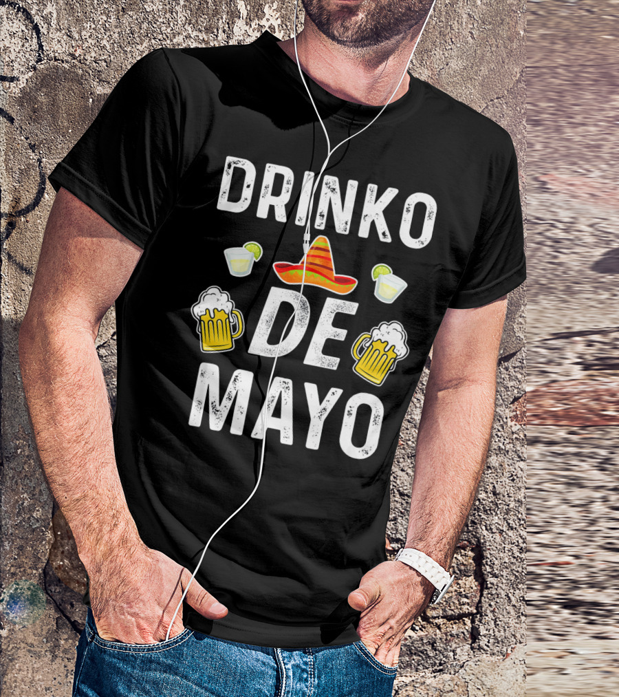 Drinko De Mayo Sombrero Beer And Lime Margarita Party T-Shirt