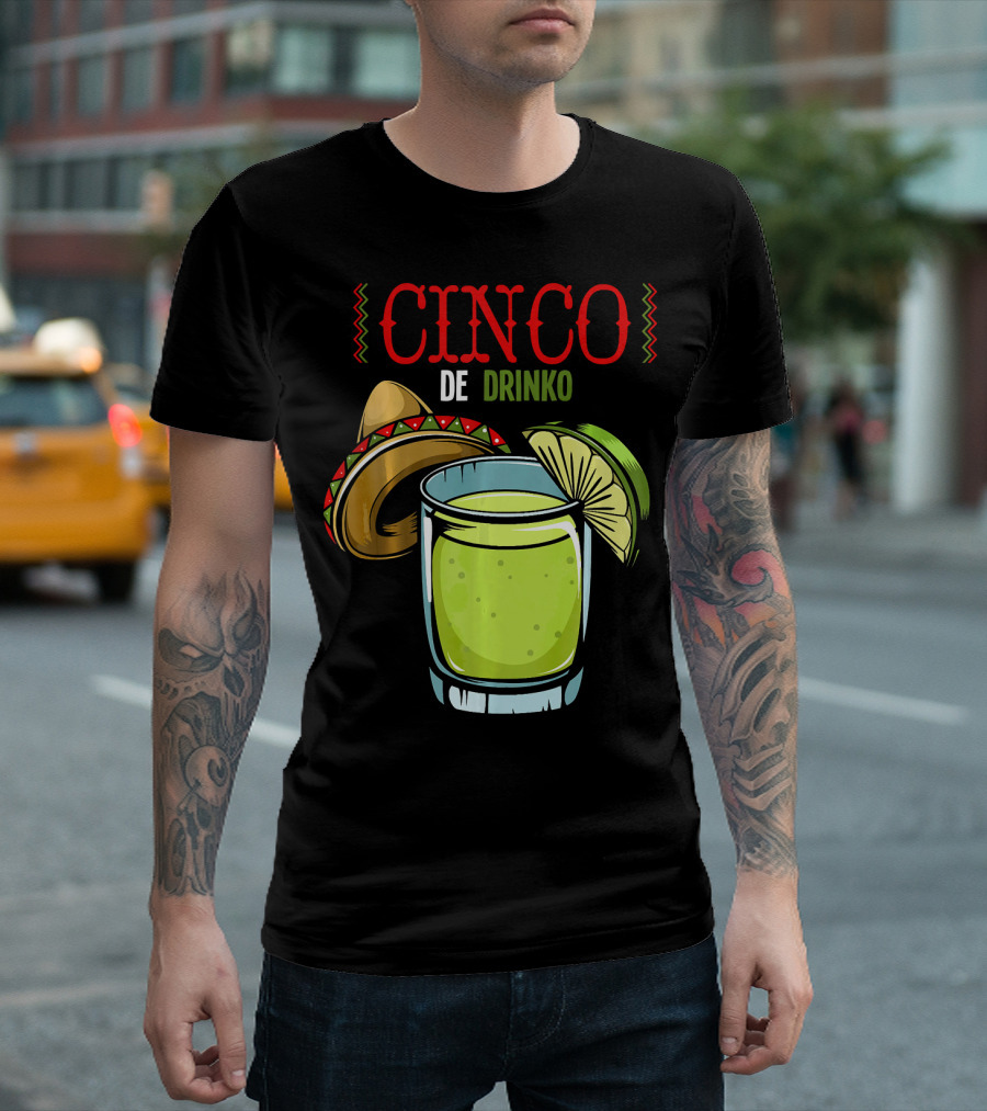 Cinco De Drinko Sombrero Lime Margarita Iconic Cinco De Mayo T-Shirt