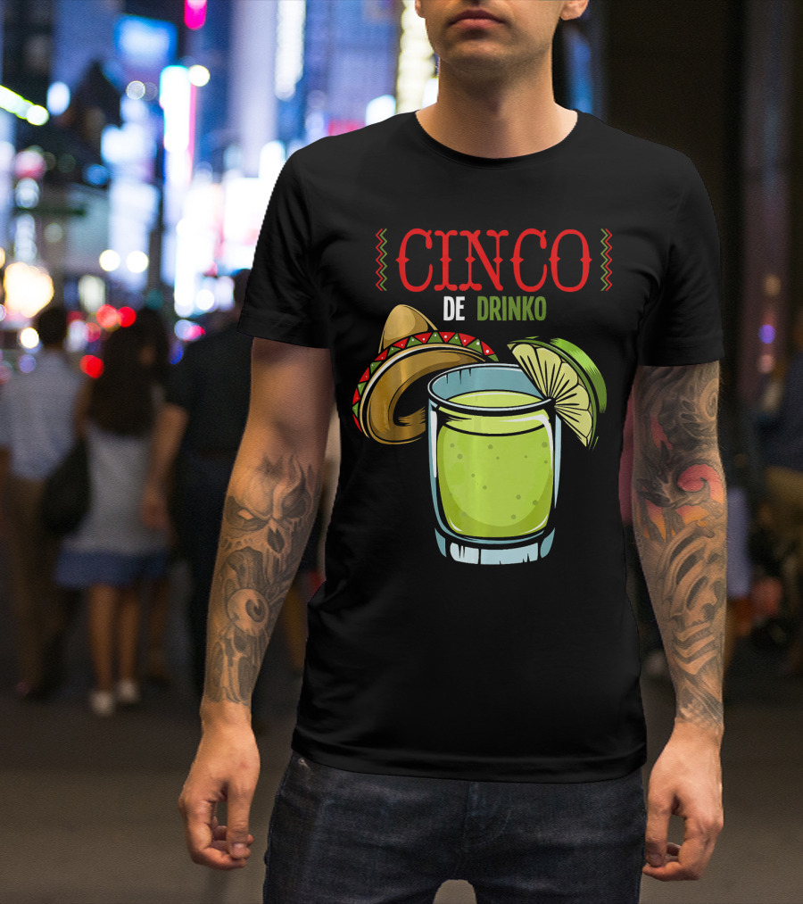 Cinco De Drinko Sombrero Lime Margarita Iconic Cinco De Mayo T-Shirt