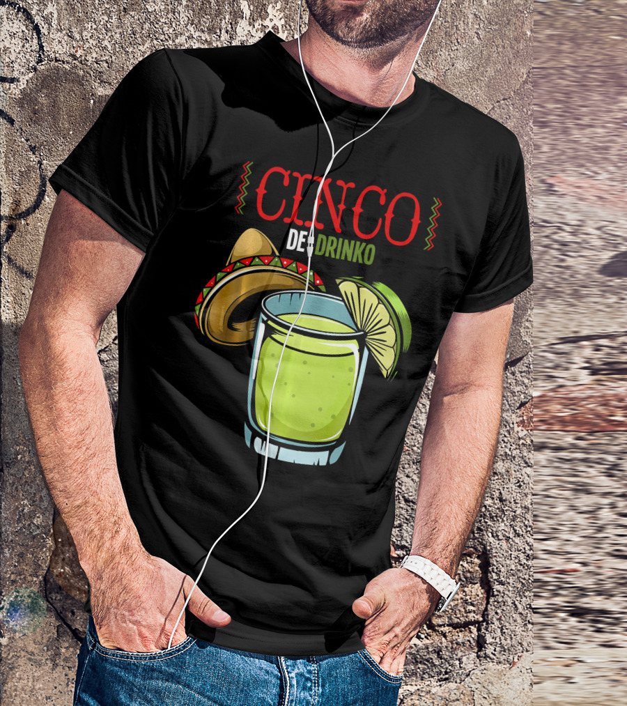 Cinco De Drinko Sombrero Lime Margarita Iconic Cinco De Mayo T-Shirt