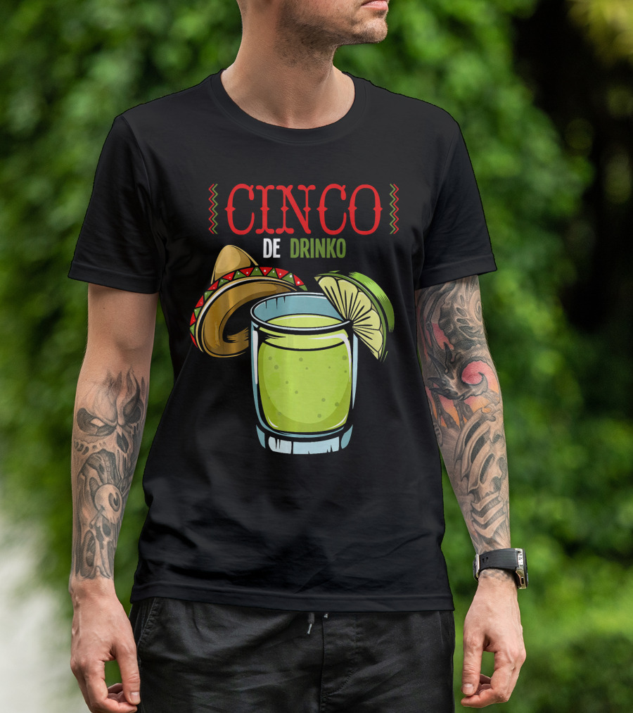 Cinco De Drinko Sombrero Lime Margarita Iconic Cinco De Mayo T-Shirt