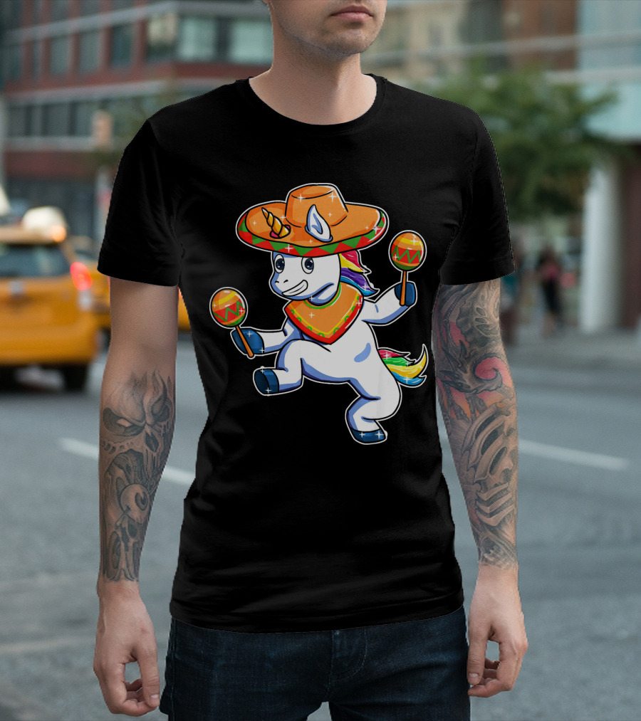 Funny Sombrero Unicorn Cinco de Mayo T-Shirt