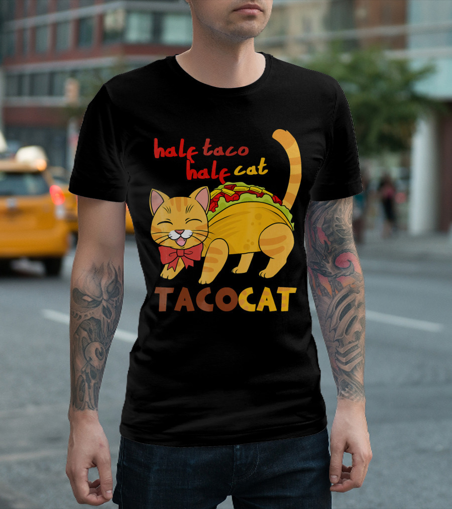 Half Taco Half Cat TacoCat Cinco De Mayo Taco T-Shirt