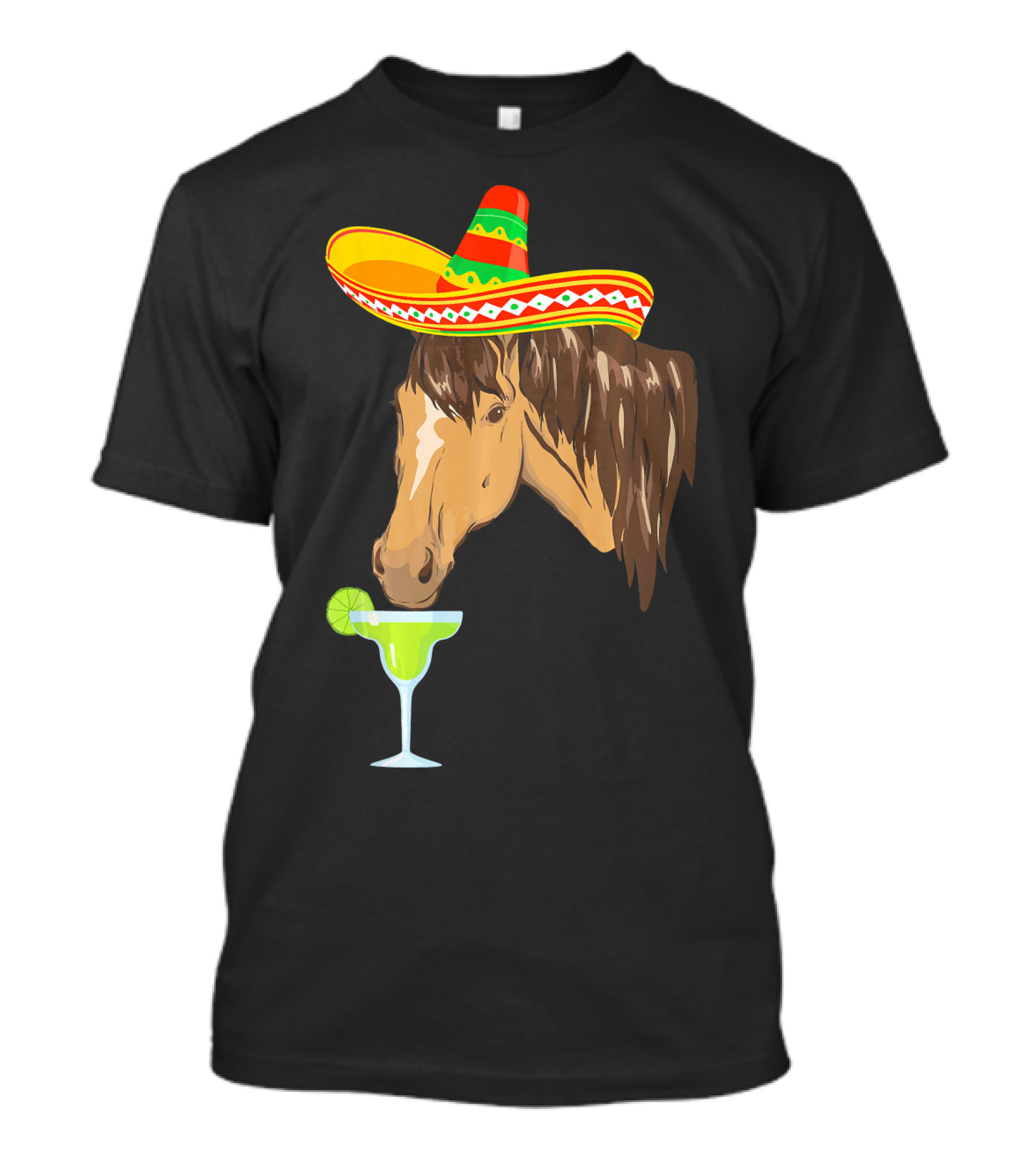 Cute Horse Sombrero Margarita Cinco De Mayo T-Shirt