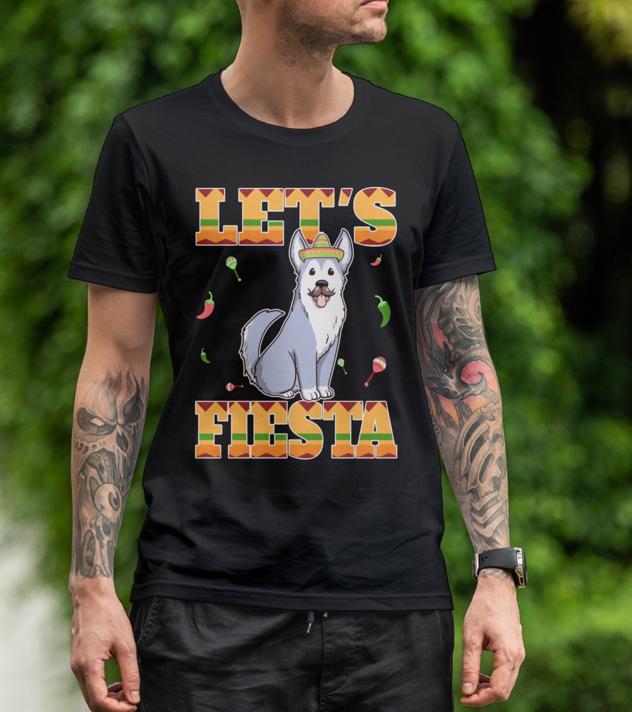 Let's Fiesta Husky Dog Sombrero Cinco De Mayo T-Shirt