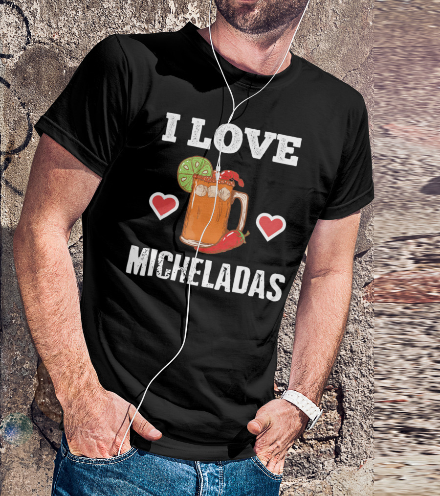 Cinco De Mayo I Love Micheladas Hearts Lime Pepper T-Shirt
