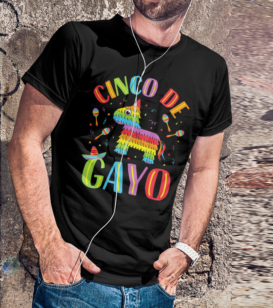 Cinco De Gayo Rainbow Pinata Maracas Fiesta T-Shirt