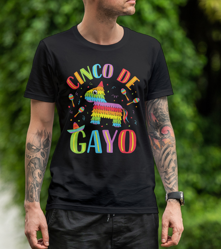 Cinco De Gayo Rainbow Pinata Maracas Fiesta T-Shirt