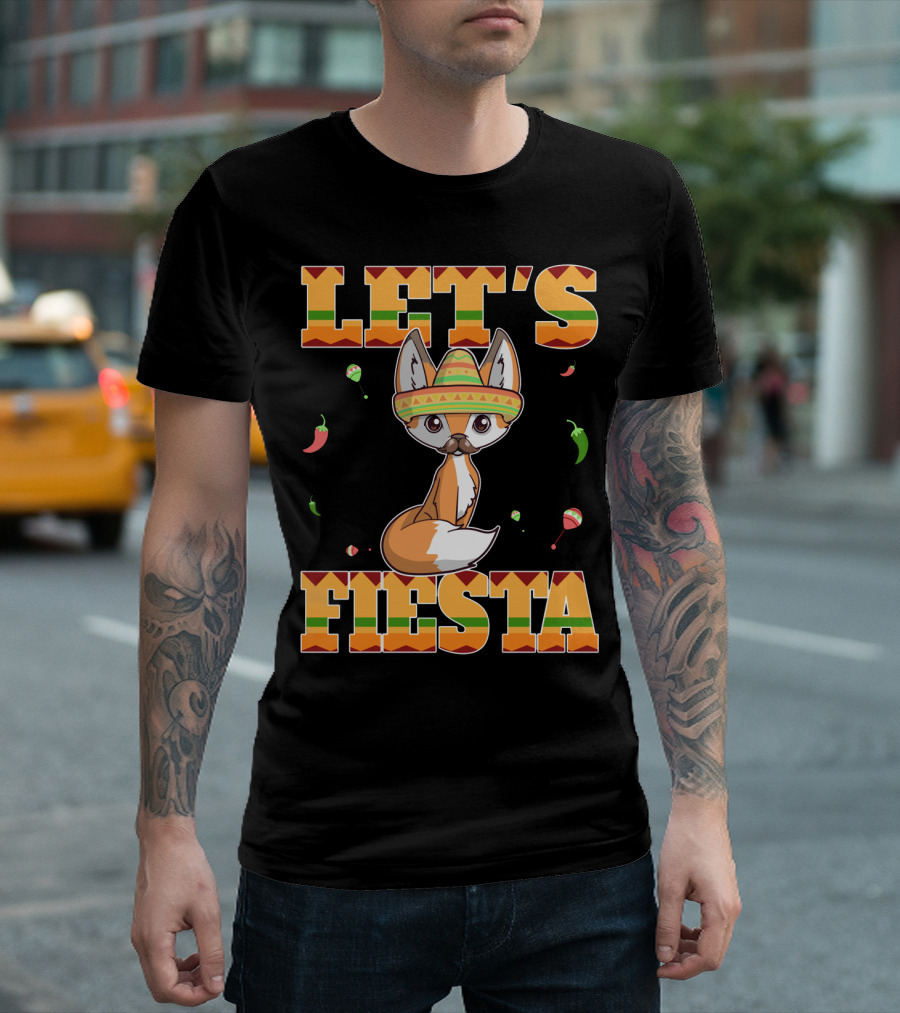 Let's Fiesta Fox Cinco De Mayo Mexican T-Shirt